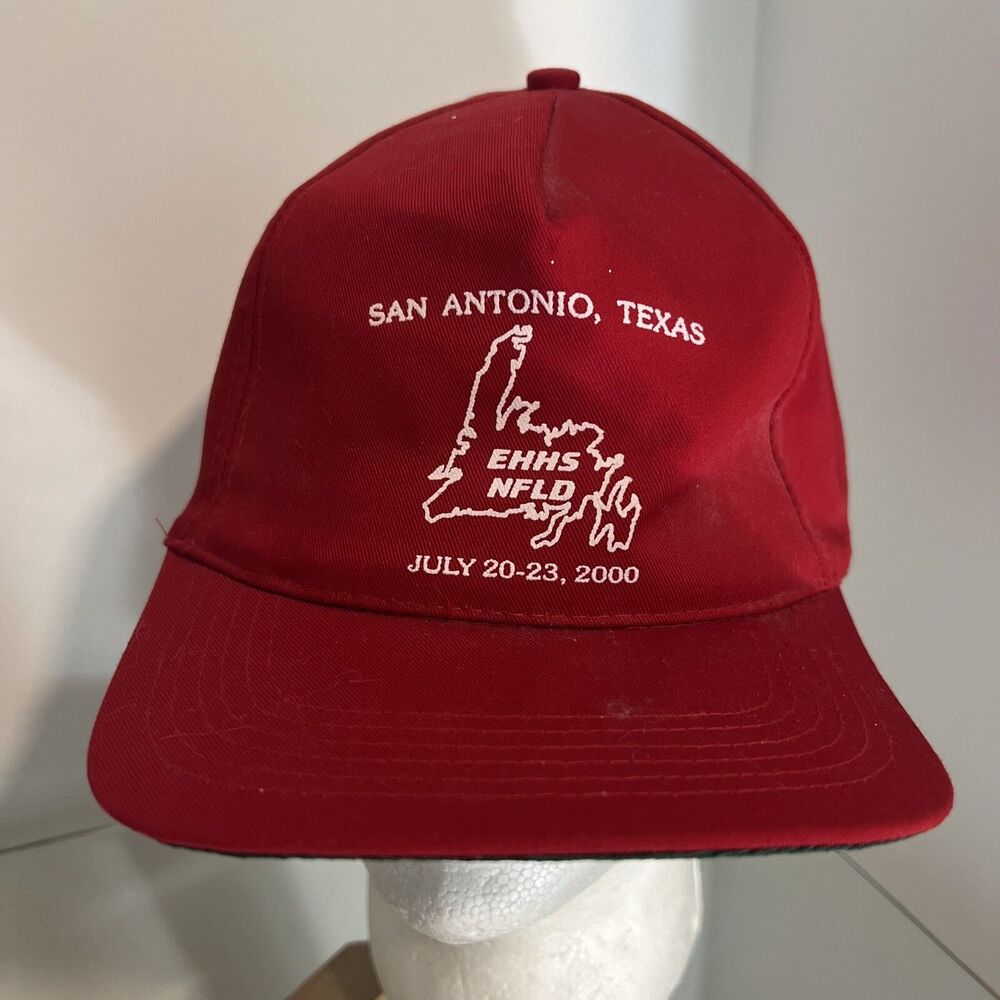 VTG Trucker Hat Snapback Dad Cap San Antonio Texas USA Red Distressed